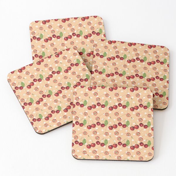 Item preview, Retro Charm: Hand-Drawn Cherry Pattern on a Starry Night designed and sold by CharlieCreates.