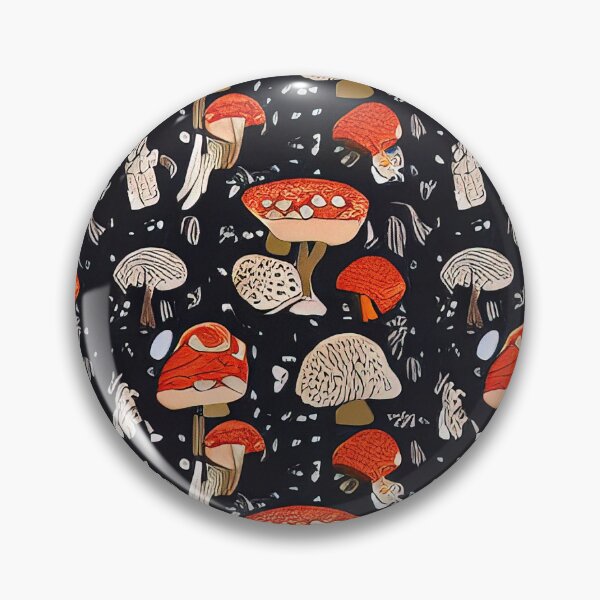 Item preview, Dark mushroom, shroom repeating pattern, black and red designed and sold by avataraustin.
