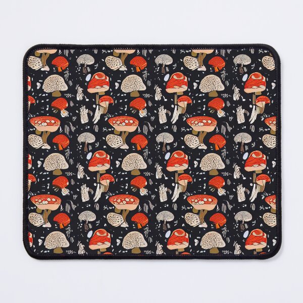 Item preview, Dark mushroom, shroom repeating pattern, black and red designed and sold by avataraustin.