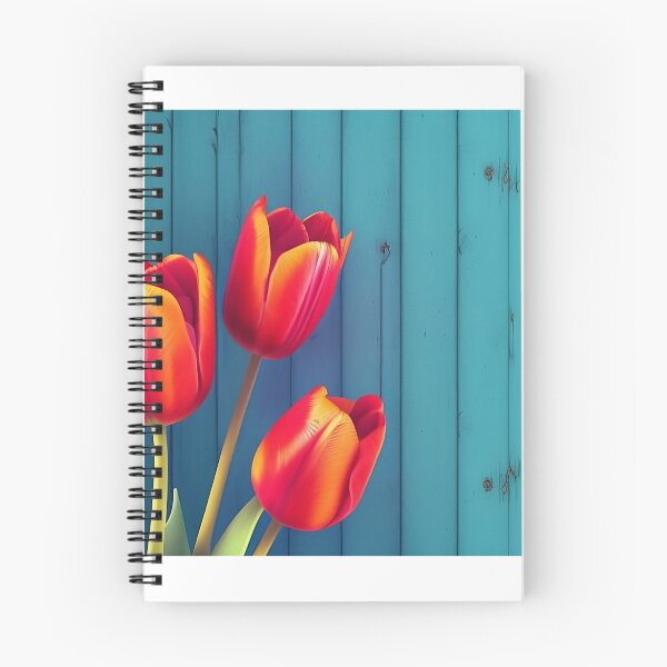 Item preview, red tulips against rustic turquoise wood designed and sold by JuliVogel.