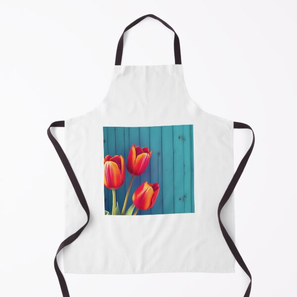 Item preview, red tulips against rustic turquoise wood designed and sold by JV.