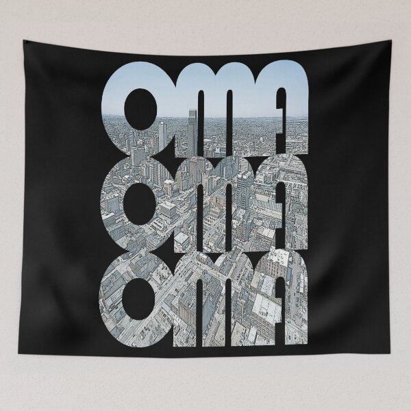 Item preview, Omaha, Nebraska OMA Cityscape Repeating Pattern designed and sold by CrabbyLobster.