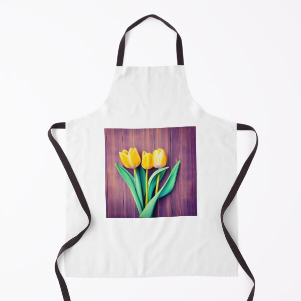 Item preview, yellow tulips on wooden background designed and sold by JuliVogel.