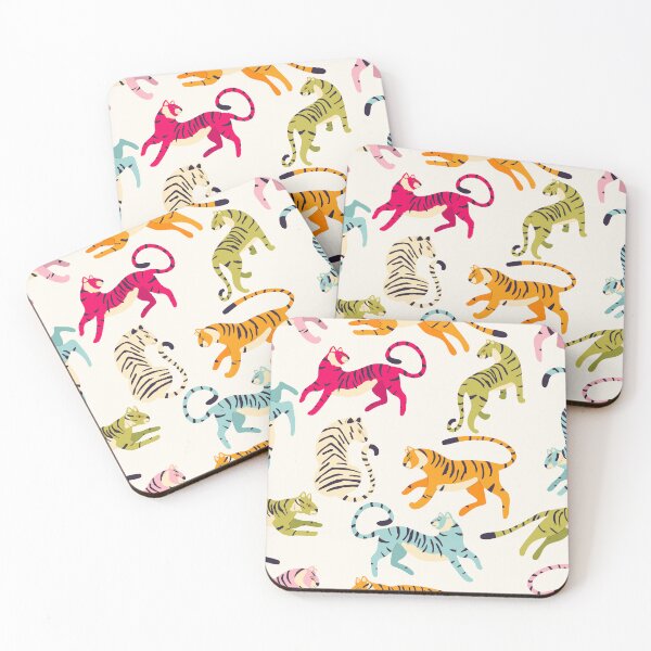 Item preview, Colorful Tigers Pattern 001 designed and sold by BlueLela.