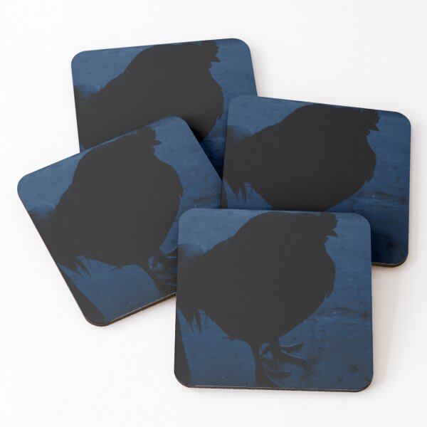 Item preview, Rooster silhouette in farmhouse doorway blue tint designed and sold by eddiebarronshop.