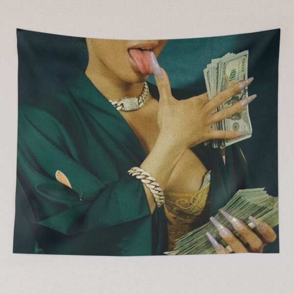 Item preview, rich business girl with money dollars designed and sold by polich.