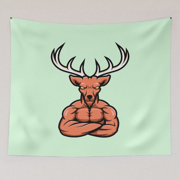Item preview, DEER VECTOR MASCOT WITH A MIGHTY BODY designed and sold by Ruben37.