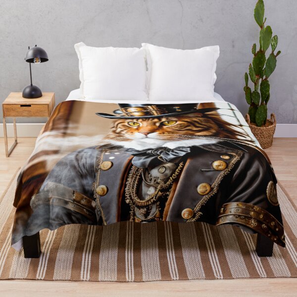 Item preview, Stylish and creative: steampunk cat on a coffee break designed and sold by ArtCreator2023.