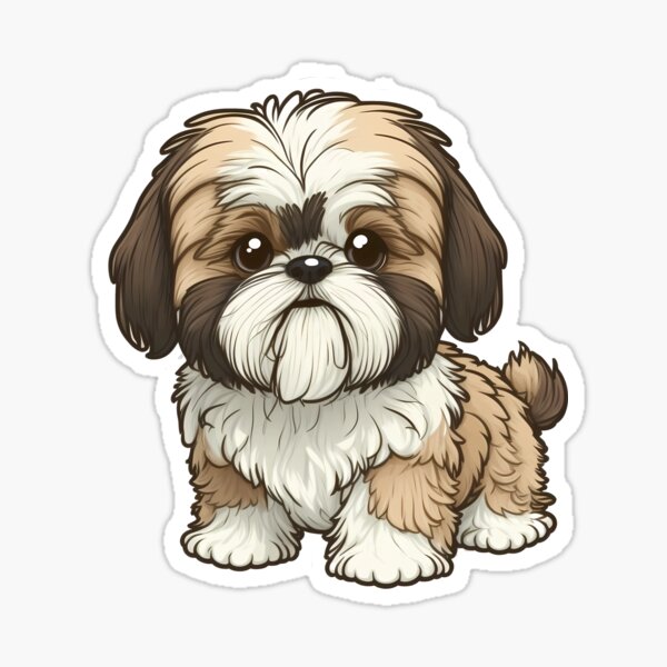 Artikel-Vorschau von Bezaubernder Comic-Aufkleber Shih Tzu für Hundeliebhaber, designt und verkauft von Tincanninja.