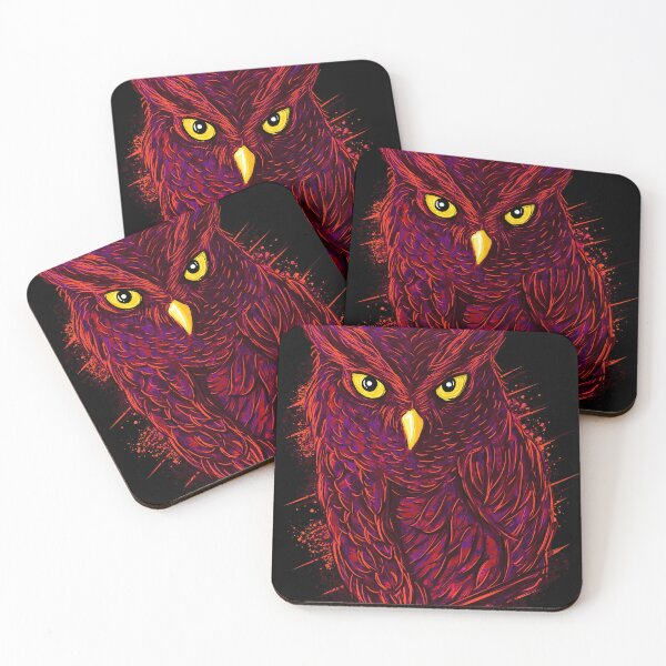 Item preview, owl reds color ilustration designed and sold by tsbbstudio.