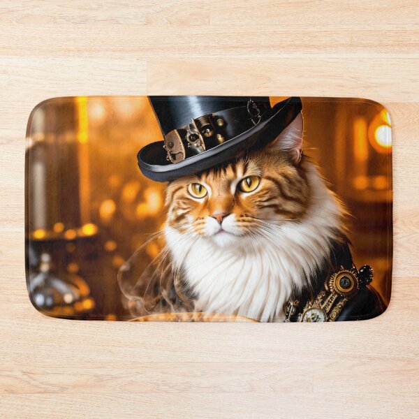 Item preview, Steampunk style coffee break with our cat designed and sold by ArtCreator2023.