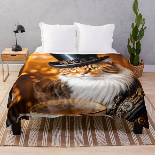 Item preview, Steampunk style coffee break with our cat designed and sold by ArtCreator2023.