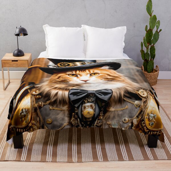 Item preview, Attention cat lovers: steampunk cat on a coffee break designed and sold by ArtCreator2023.