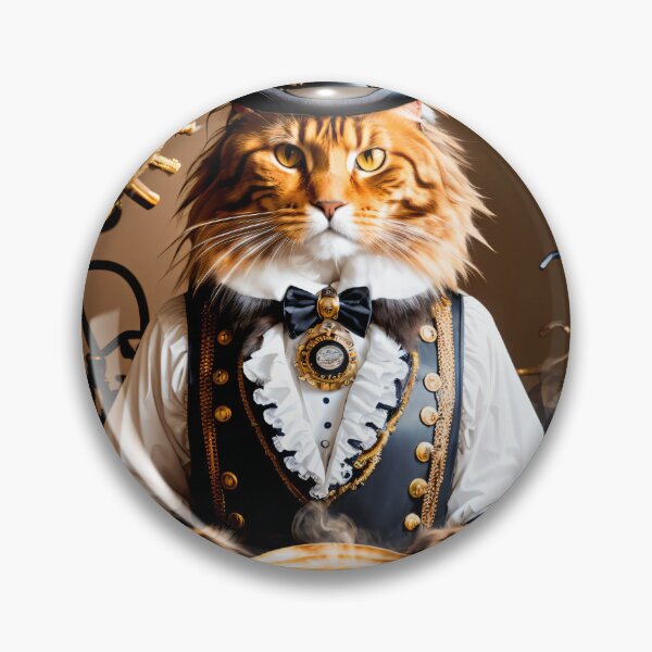 Item preview, A creative mix: steampunk cat and coffee designed and sold by ArtCreator2023.