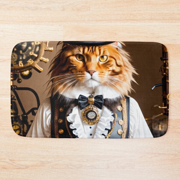 Item preview, A creative mix: steampunk cat and coffee designed and sold by ArtCreator2023.