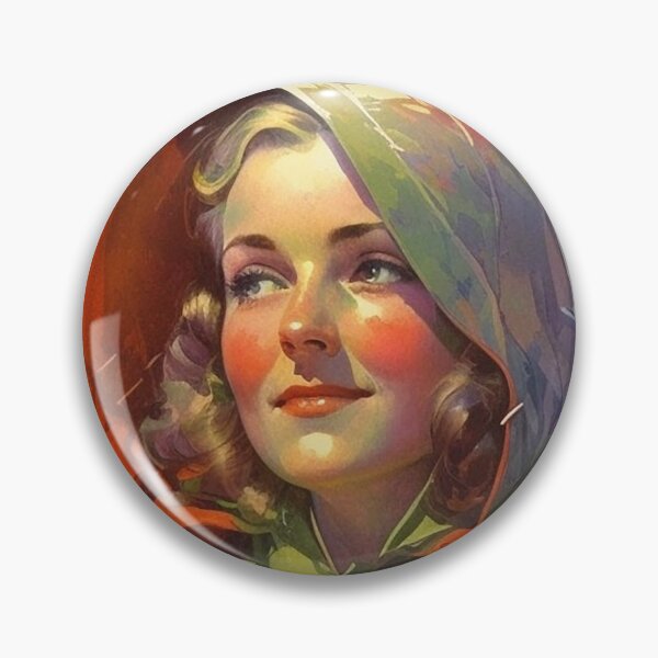 Item preview, Rainy Day Dreams: A Vintage Poster of a Woman in a Raincoat with Flowers under the Rainbow designed and sold by EmeraldeaArt.