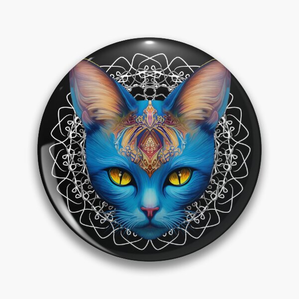 Item preview, Cat Blue Divinity in Mandala Surreal Digital Art designed and sold by BluedarkArt.