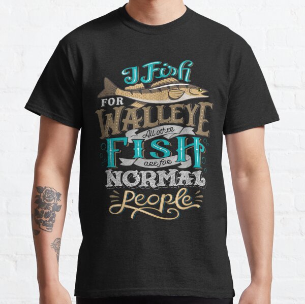 Mens Retro Walleye Fishing T-Shirt