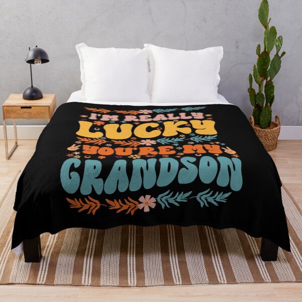 Item preview, I'm Really Lucky That You're My Grandson Cool Groovy Style Gift For Grandson designed and sold by YAHIA-14.