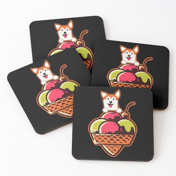Item preview, Cute Smiley Face Jolly Corgis and Ice-cream Summer Vibes Gift designed and sold by InkyGenies.