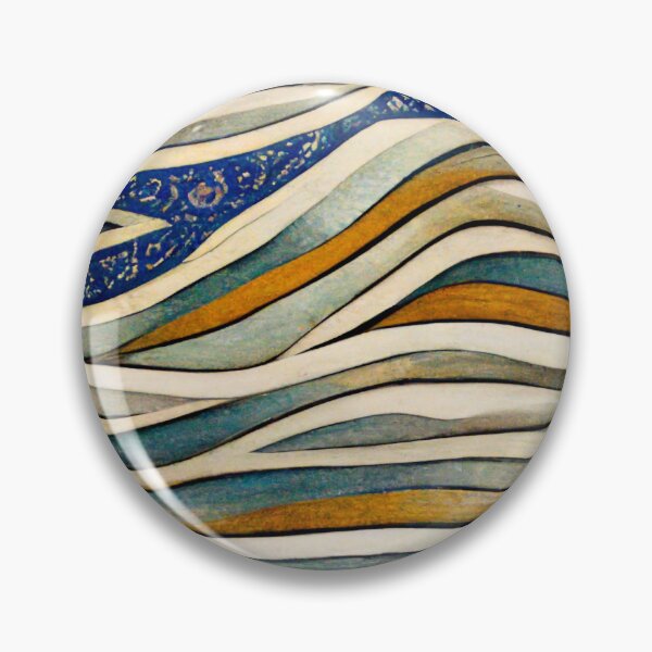 Item preview, Mediterranean Waves, Abstract Spanish style tile with orange and blue tones designed and sold by LunarSeaArt.