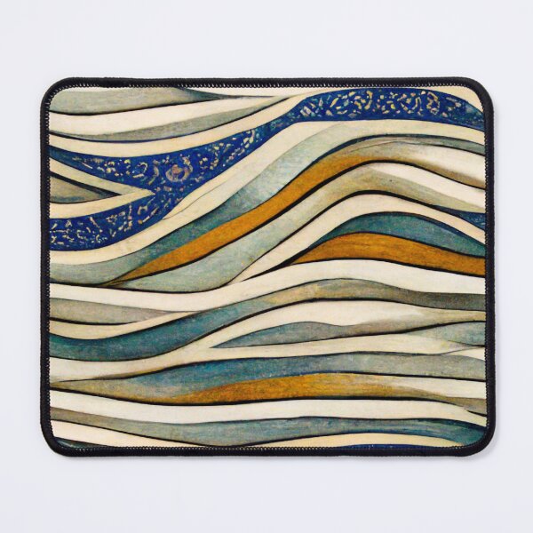 Item preview, Mediterranean Waves, Abstract Spanish style tile with orange and blue tones designed and sold by LunarSeaArt.
