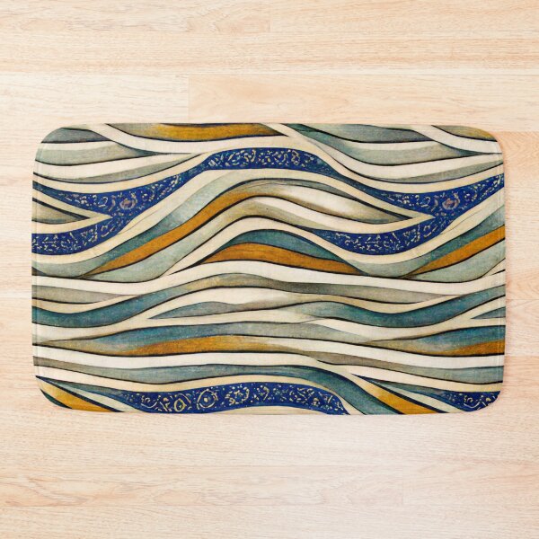 Item preview, Mediterranean Waves, Abstract Spanish style tile with orange and blue tones designed and sold by LunarSeaArt.