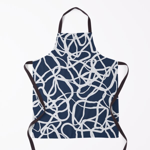 Aperçu de l'œuvre Brushstroke Swirl - Blanc sur bleu marine créée et vendue par Blue-Banana.