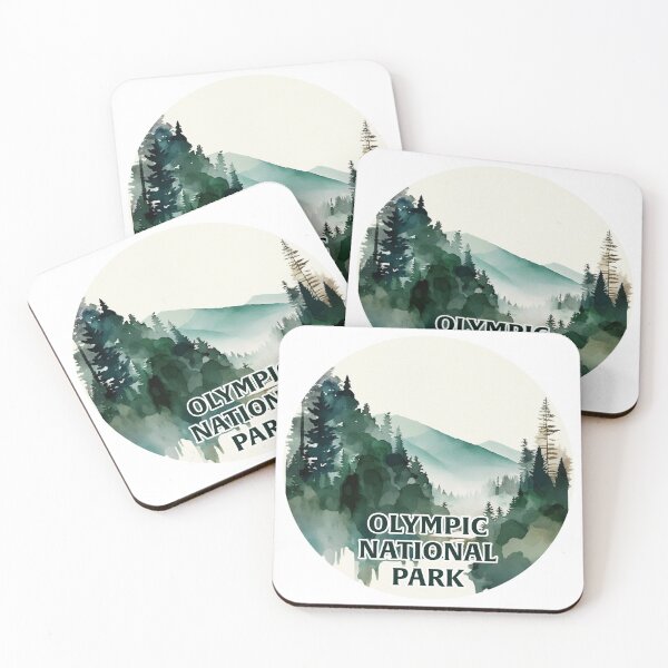 Item preview, Olympic National Park Boho Watercolor Circle designed and sold by PikoApparel.