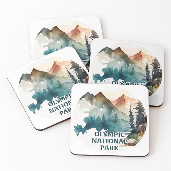 Item preview, Olympic National Park Boho Watercolor Circle designed and sold by PikoApparel.