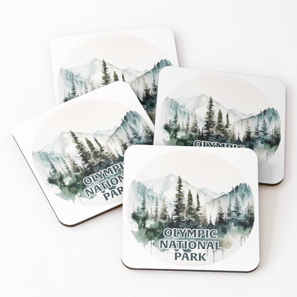 Item preview, Olympic National Park Boho Watercolor Circle designed and sold by PikoApparel.
