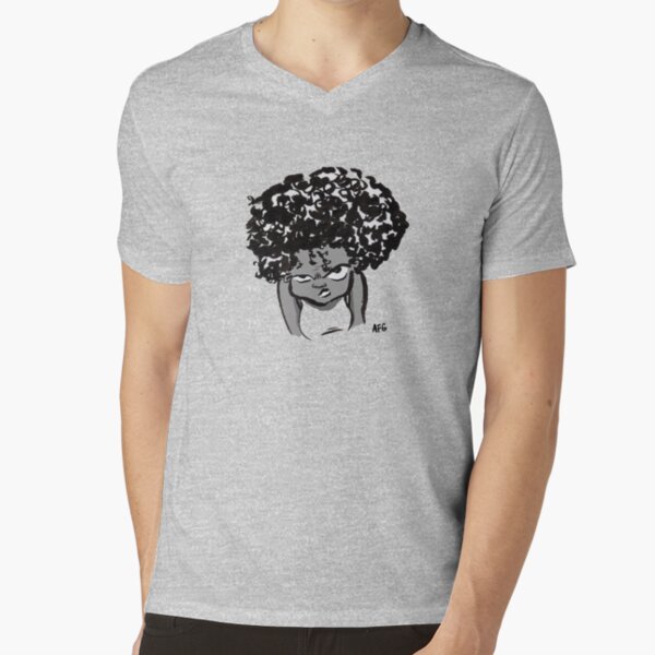 Annoyed Little Girl V-Neck T-Shirt