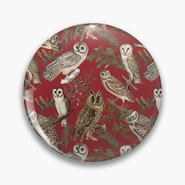 Artikelvorschau, Klassisches Eulenmotiv mit einem Hauch Vintage-Charme - Rot entworfen und verkauft von CharlieCreates.