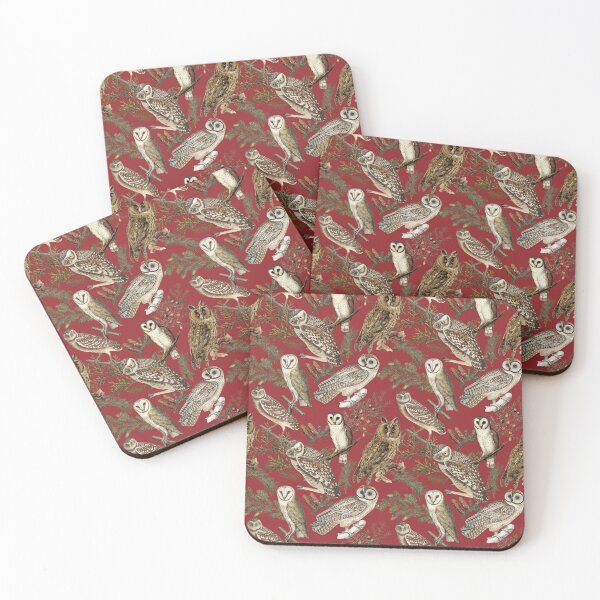 Item preview, Classic owl motif with a touch of vintage charm - Red designed and sold by CharlieCreates.