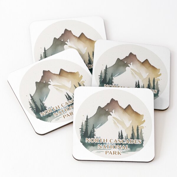 Item preview, North Cascades National Park Boho Watercolor Circle designed and sold by PikoApparel.