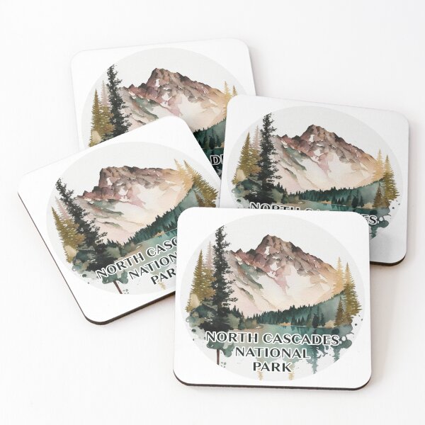 Item preview, North Cascades National Park Boho Watercolor Circle designed and sold by PikoApparel.