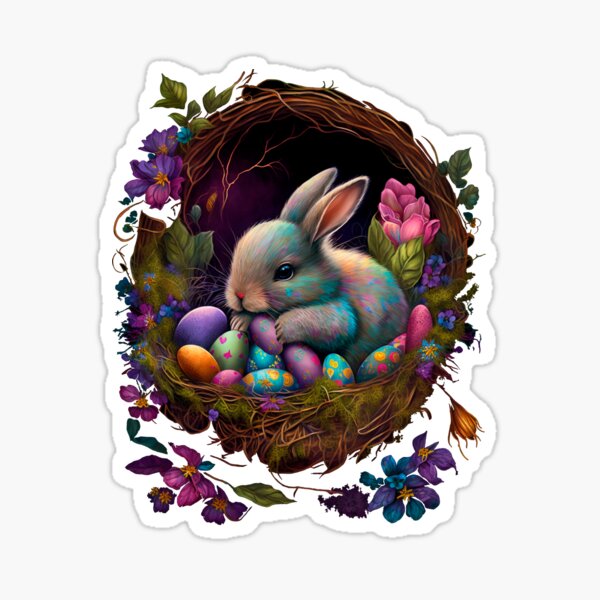 Item preview, Magical Easter Bunny: Enchanting Eggs in a Fantasy Basket designed and sold by ShowMePrints.