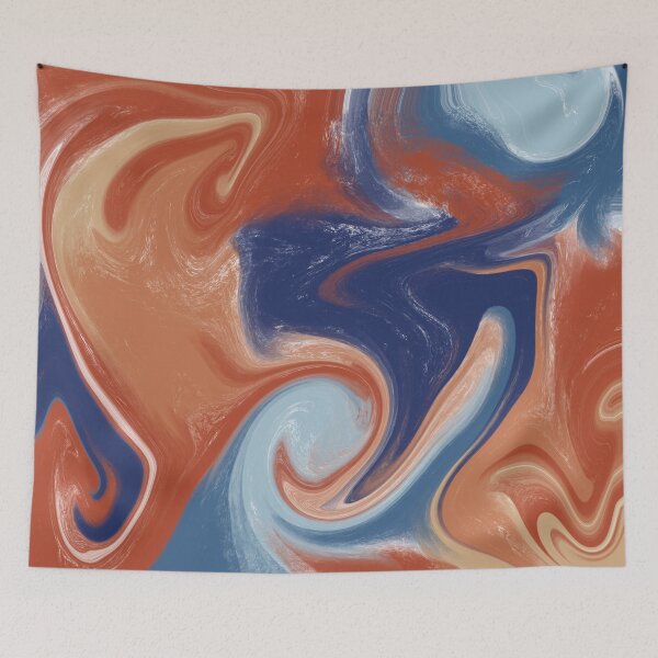 Item preview, Intense Orange and Blue No. 1 designed and sold by Inkykindofday.