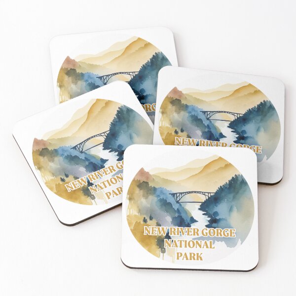 Item preview, New River Gorge National Park Boho Watercolor Circle designed and sold by PikoApparel.