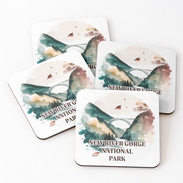 Item preview, New River Gorge National Park Boho Watercolor Circle designed and sold by PikoApparel.