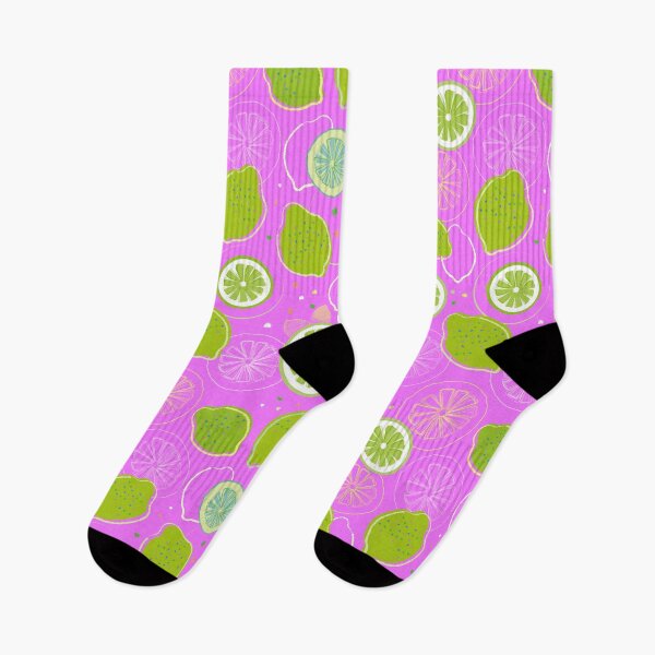 Item preview, Vibrant Limes In Seamless Citrus Pattern On Neon Violet Backround designed and sold by LotusBlanc.