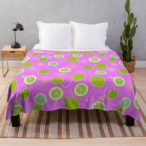 Item preview, Vibrant Limes In Seamless Citrus Pattern On Neon Violet Backround designed and sold by LotusBlanc.
