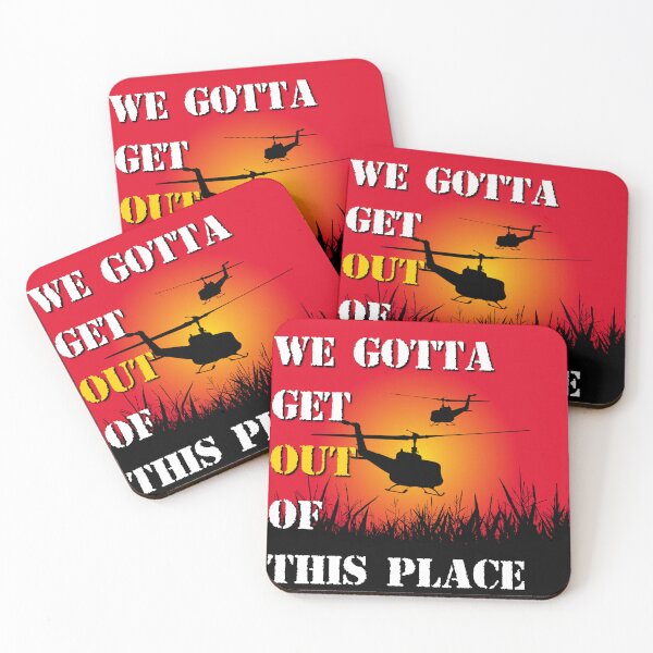 Item preview, We gotta get out of this place- retro veteran helicopter design designed and sold by ModSupporters.