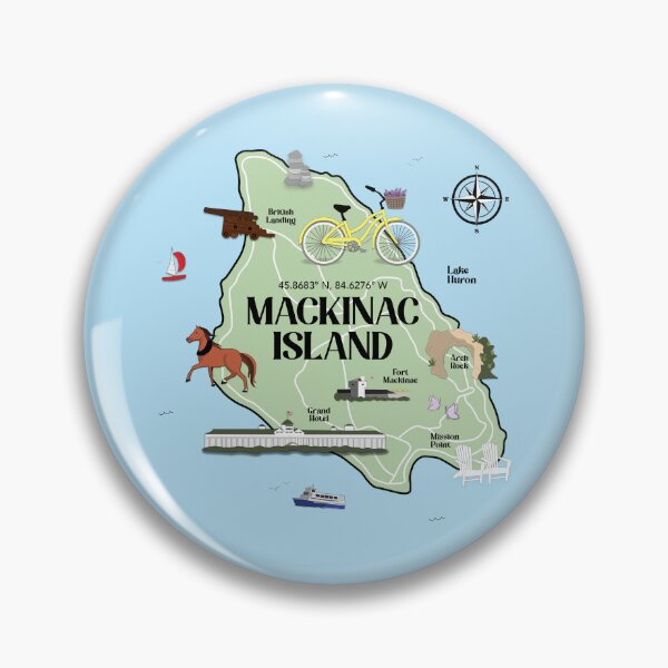 Item preview, Mackinac Island Landmark Map (Island Time) designed and sold by rachgoodman21.