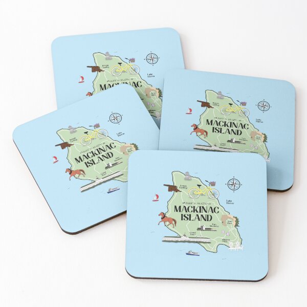 Item preview, Mackinac Island Landmark Map (Island Time) designed and sold by rachgoodman21.
