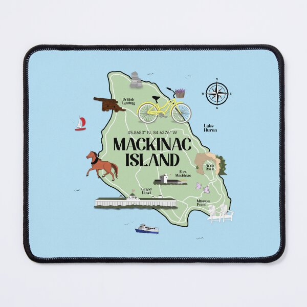 Item preview, Mackinac Island Landmark Map (Island Time) designed and sold by rachgoodman21.