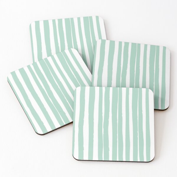 Item preview, Green and White Vertical Lines designed and sold by ZedColors.