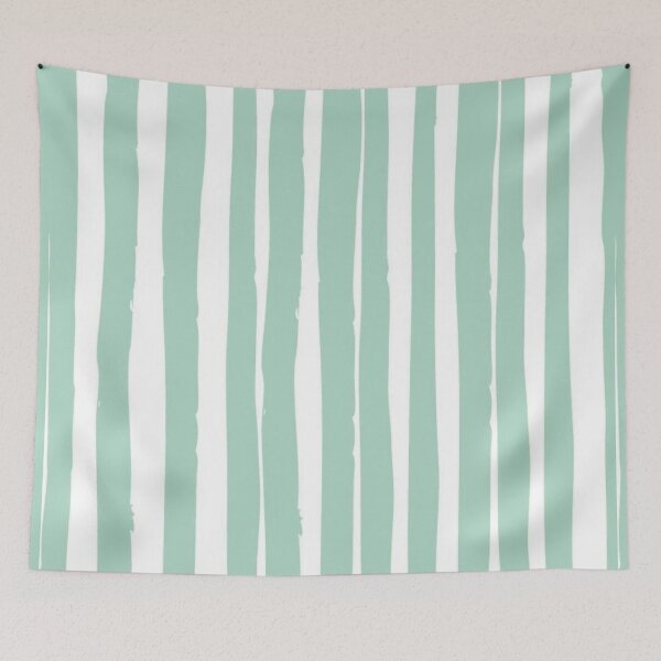 Item preview, Green and White Vertical Lines designed and sold by ZedColors.
