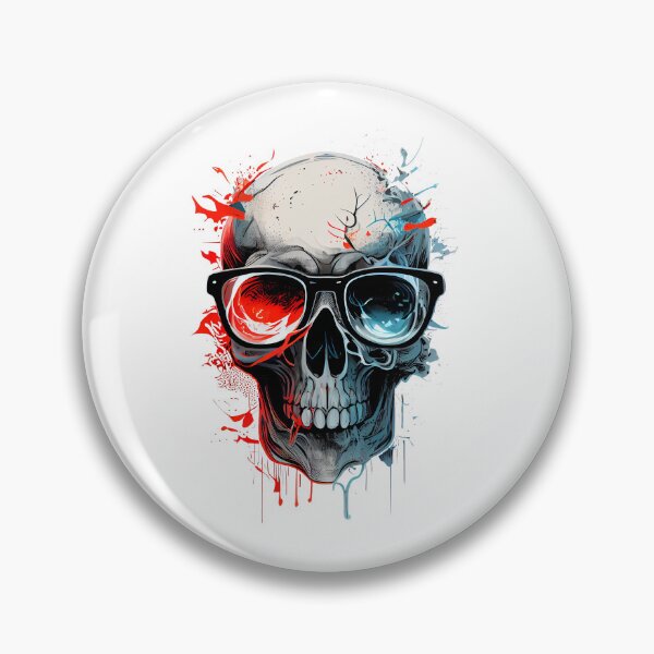 Item preview, Red & Blue Skull designed and sold by MrBadDream.