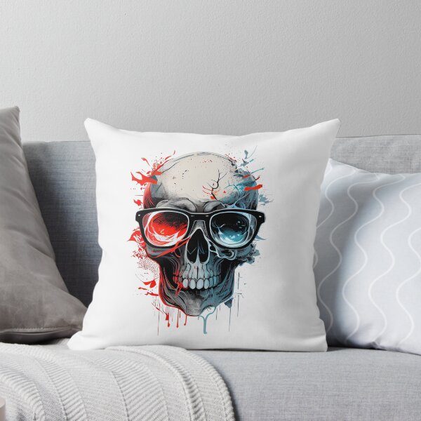 Aperçu de l'œuvre Red & Blue Skull créée et vendue par MrBadDream.